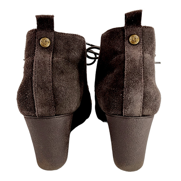 Donald J Pliner Suede Wedge Ankle Boot Booties sz 9 Women Makko Brown Leather - Picture 8 of 14